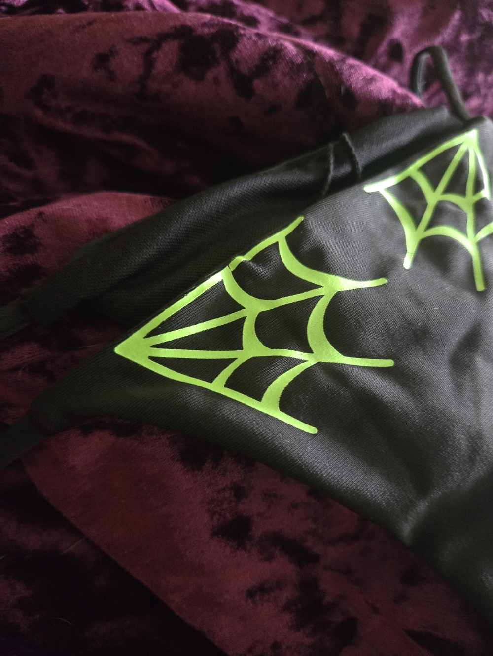 Brand New Spiderweb Gothic Alt Bikini Cheeky Bottom Sm - Picture 2 of 5